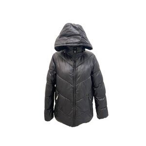 Michael Kors Women's Zip-up Quilted Hooded Puffer Jacket Coat Black Large